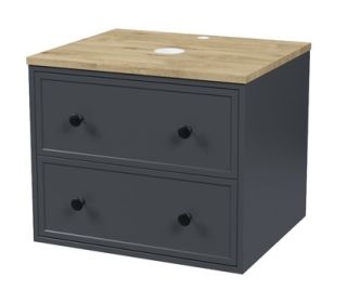 Тумба подвесная IDDIS Torr TOR60DVi95K со столешницей 60см дуб верона/тёмно-серый